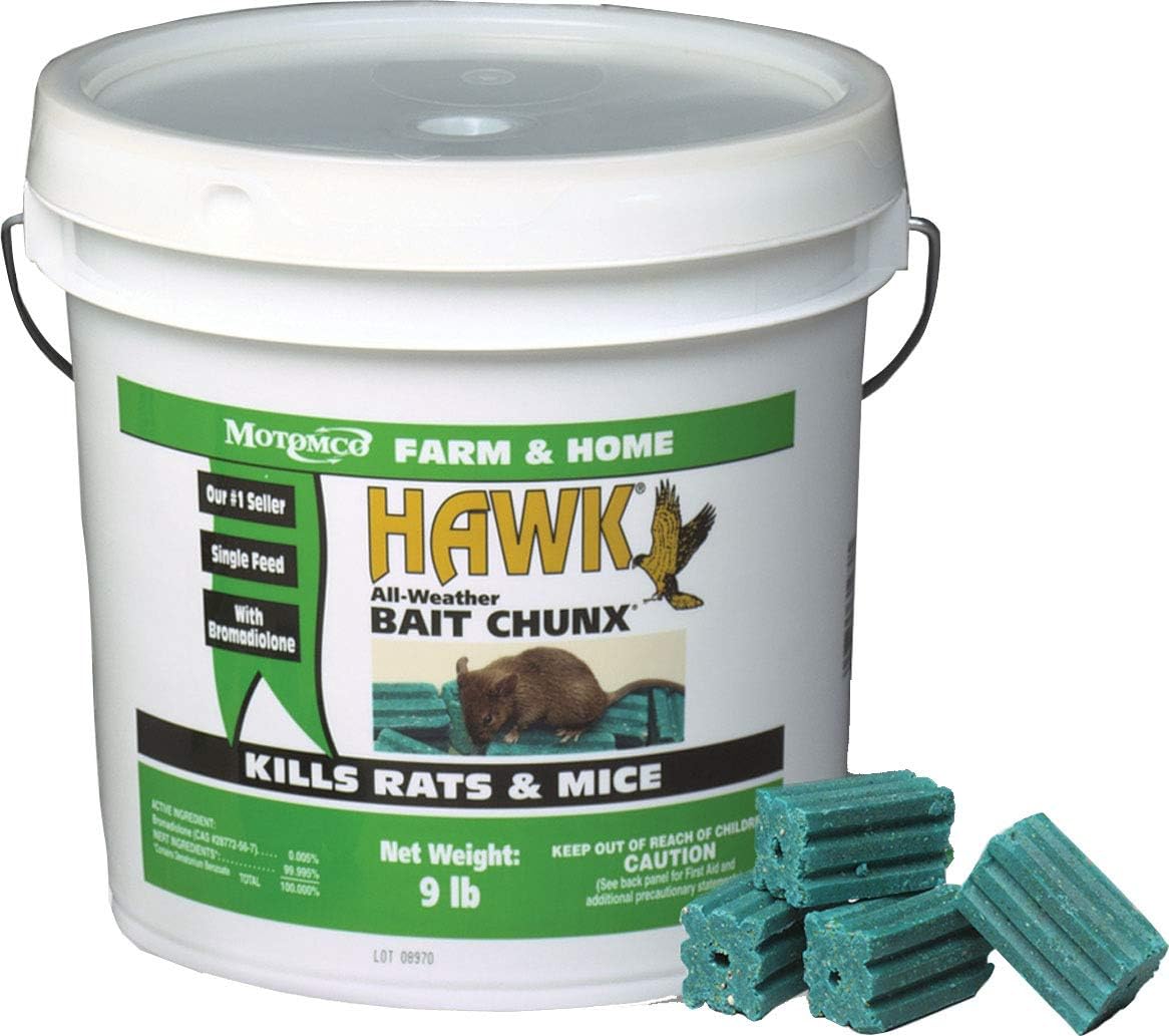 MOTOMCO Hawk Mouse and Rat Bait Chunx/Pail, 9-Pound