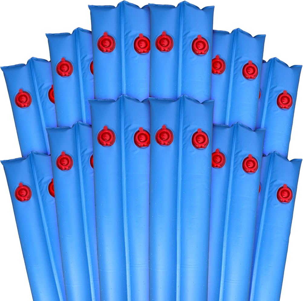 Robelle 10 ft. 12-Pack Heavy Duty Blue Double Chamber Pool Cover Weights, .33 MM Thick Vinyl, Pool Water Bags, Water Tubes