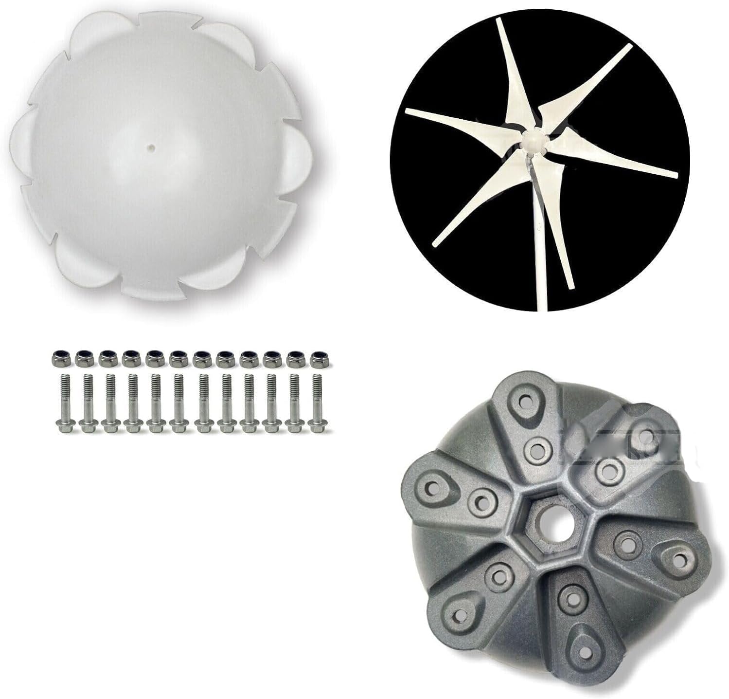 CAJUCA 3/5/6 Blade Hub Cover Home Wind Turbine Generator Suitable for 3 5 6 Blade Durable Universal Hub