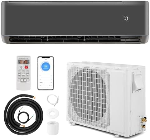 ARLIME 24000 BTU Wifi Enabled Mini Split Air Conditioner, 21 SEER2 208-230V Ductless Inverter AC w/ 2 Ton Pre-Charged Heat Pump & Installation Kit, Cools Up to 1500 Sq.Ft, Works with Alexa (24000 BTU)