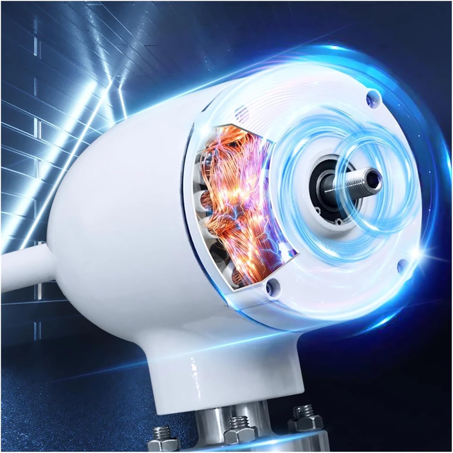 10KW Horizontal Turbine 12V/24V/48V Low Noise 5-Blade Wind Turbines Generator Kit for Family with Controller Low Starting Speed for Home(Model4,48V)