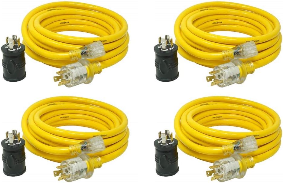 Yellow Jacket 25 Ft. 10/3 15A Generator Cord with Bonus Adapter (Pack of 4)