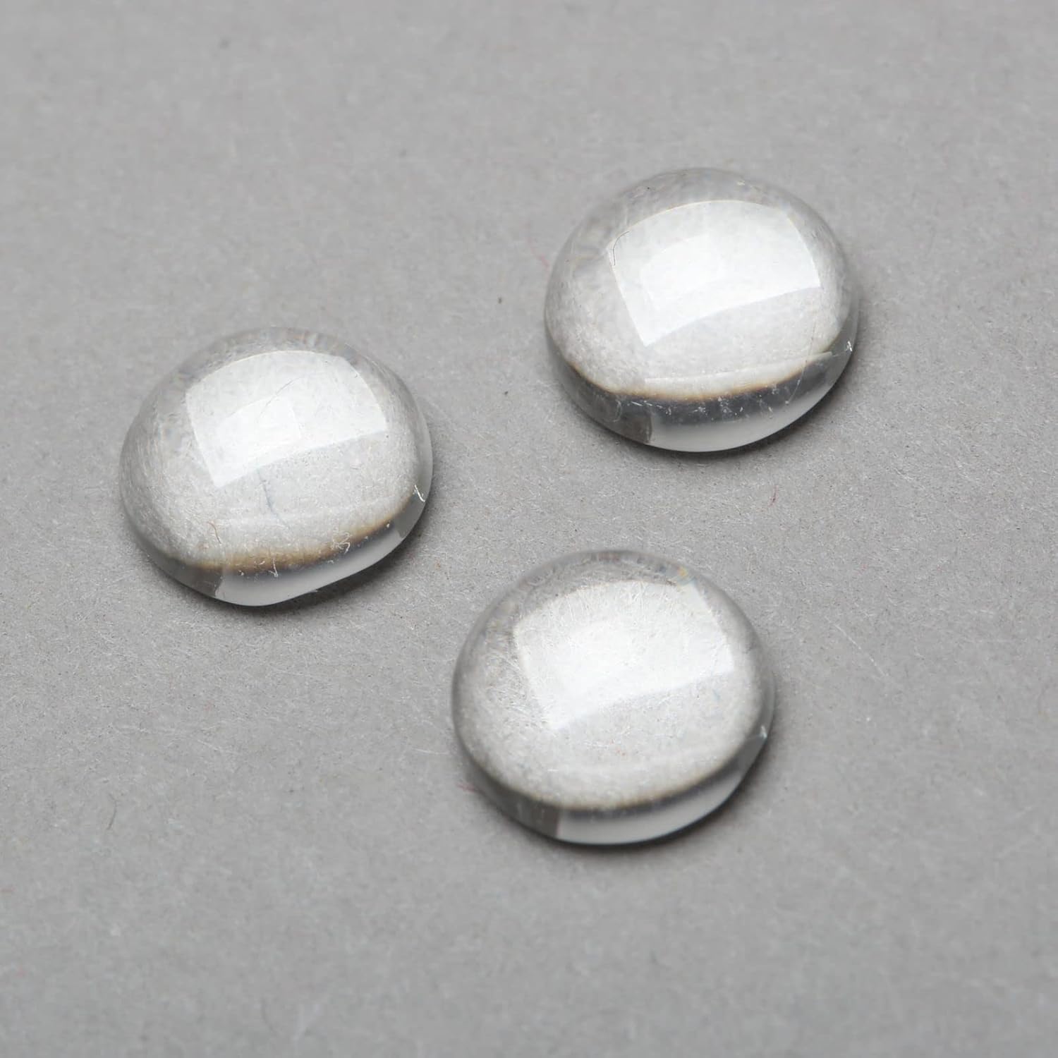 Dophee 20Pcs Clear Transparent Hemisphere Glass Cabochon Dome Flatback Crystal Magnify Base Cover,8mm