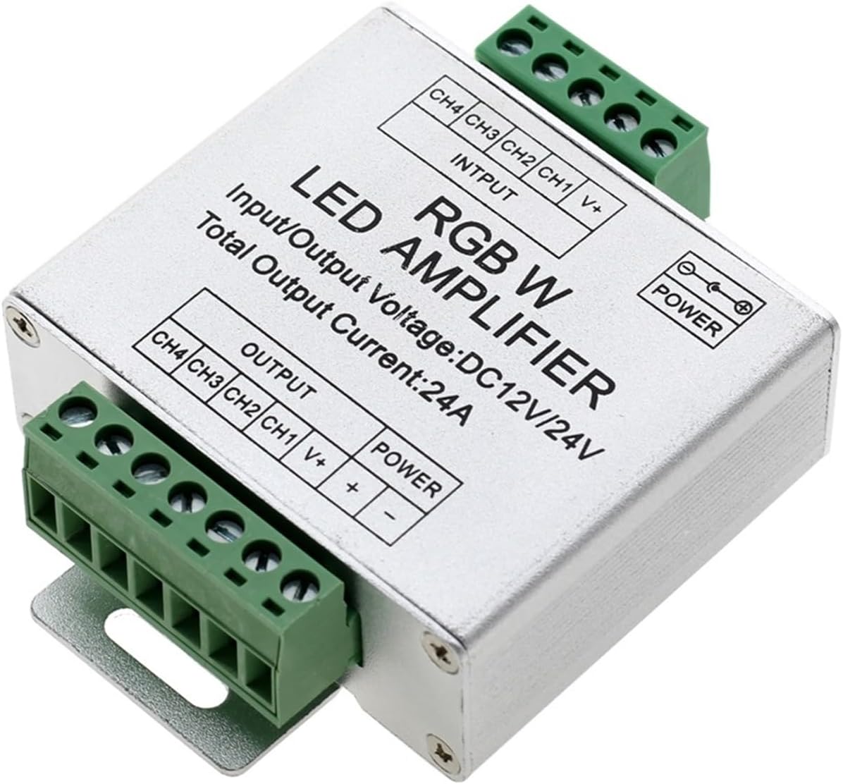 1pc LED RGBW/RGB Amplifier DC12-24V 24A 4 Channel Output Strip Light Power Repeater Console Controller(RGB)