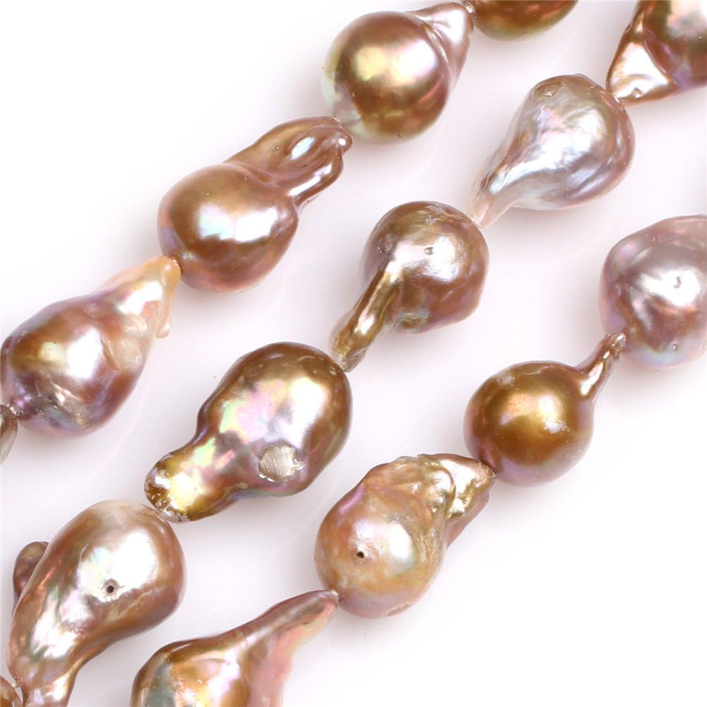 Natural Freshwater Cultured Pearls Beads for Jewelry Making DIY (14x22mm/Big Purple Nuclear Edison Pearls)