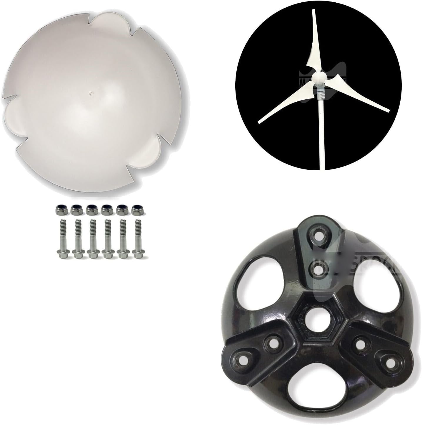 3/5/6 Blade Hub Cover Home Wind Turbine Generator Suitable for 3 5 6 Blade Durable Universal Hub (Color : Three Leaves)