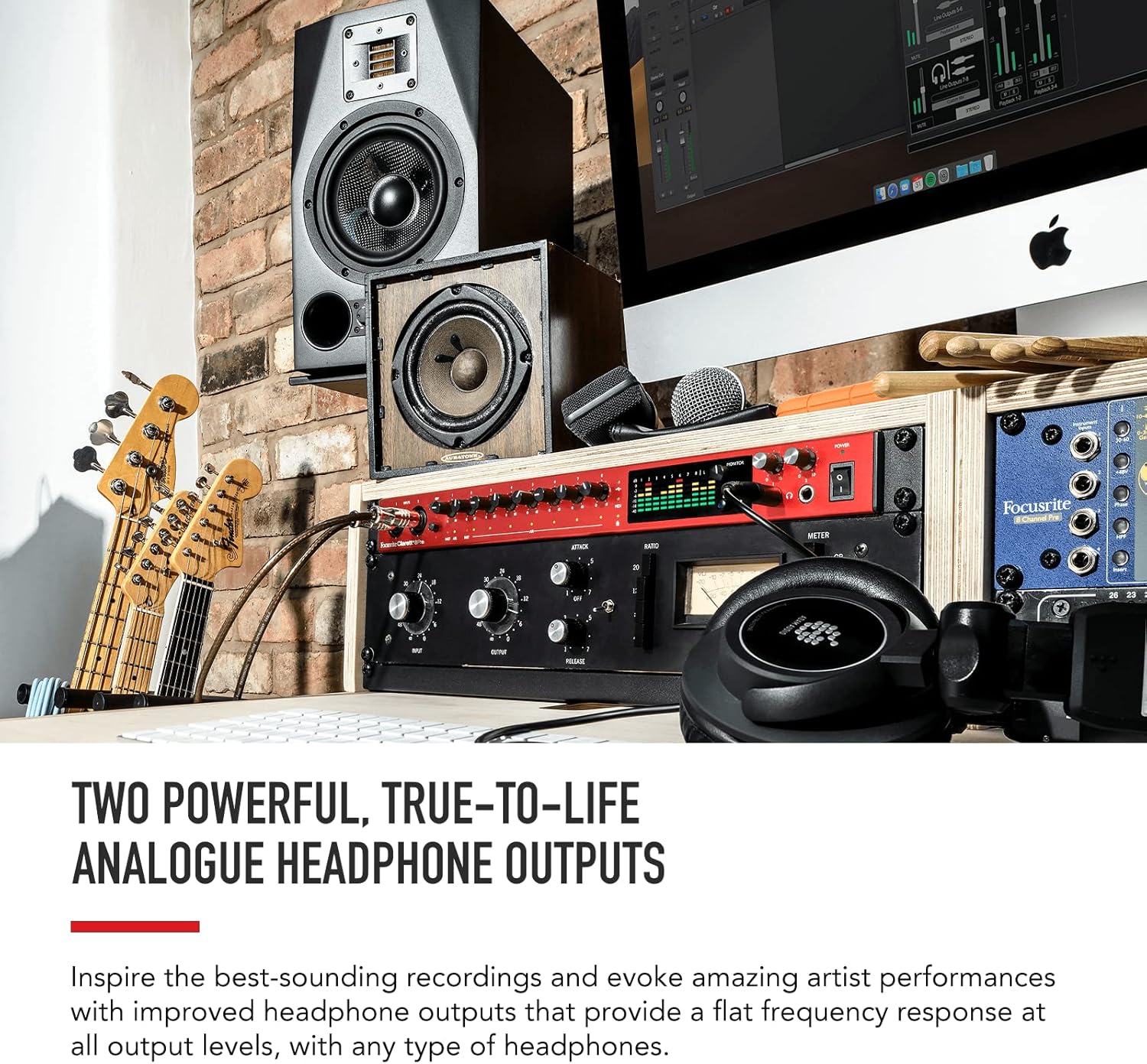 Focusrite Clarett+ 8Pre Studio-Grade 18-in/20-out Audio Interface for Established Producers —Eight High-Performance, Low-Noise, Low-Distortion Mic Preamps Capture Audio with Precise Clarity