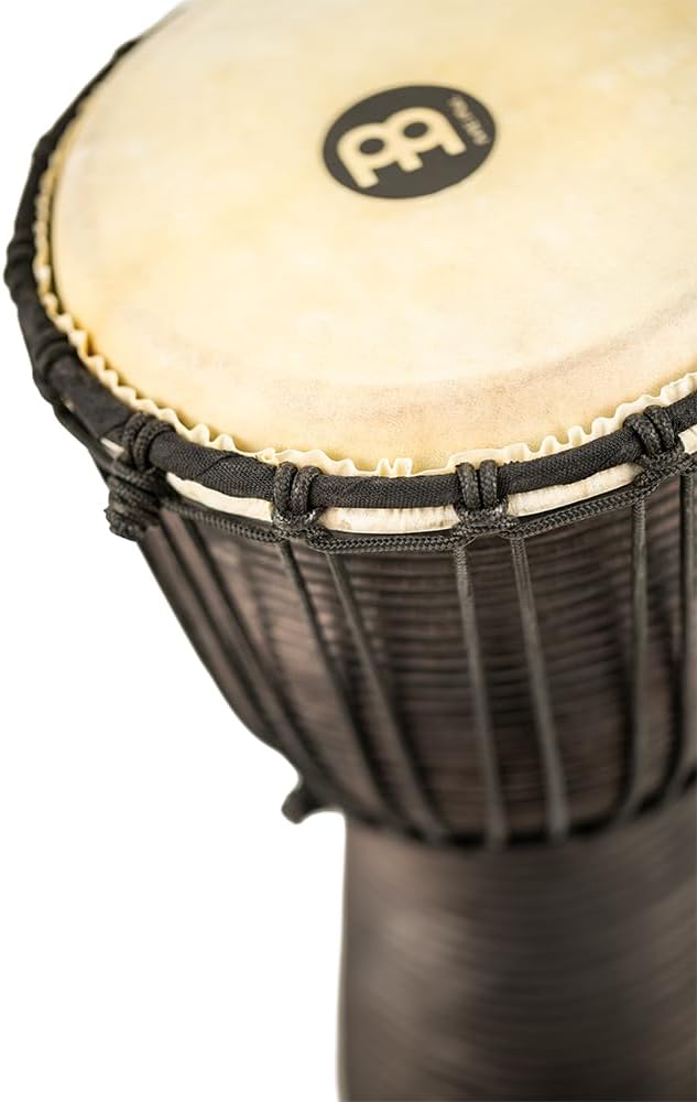 Djembe Hand Drum Circle Instrument, Carved Mahogany Headliner Series — NOT MADE IN CHINA — African Mali Weave Ropes, 2-YEAR WARRANTY