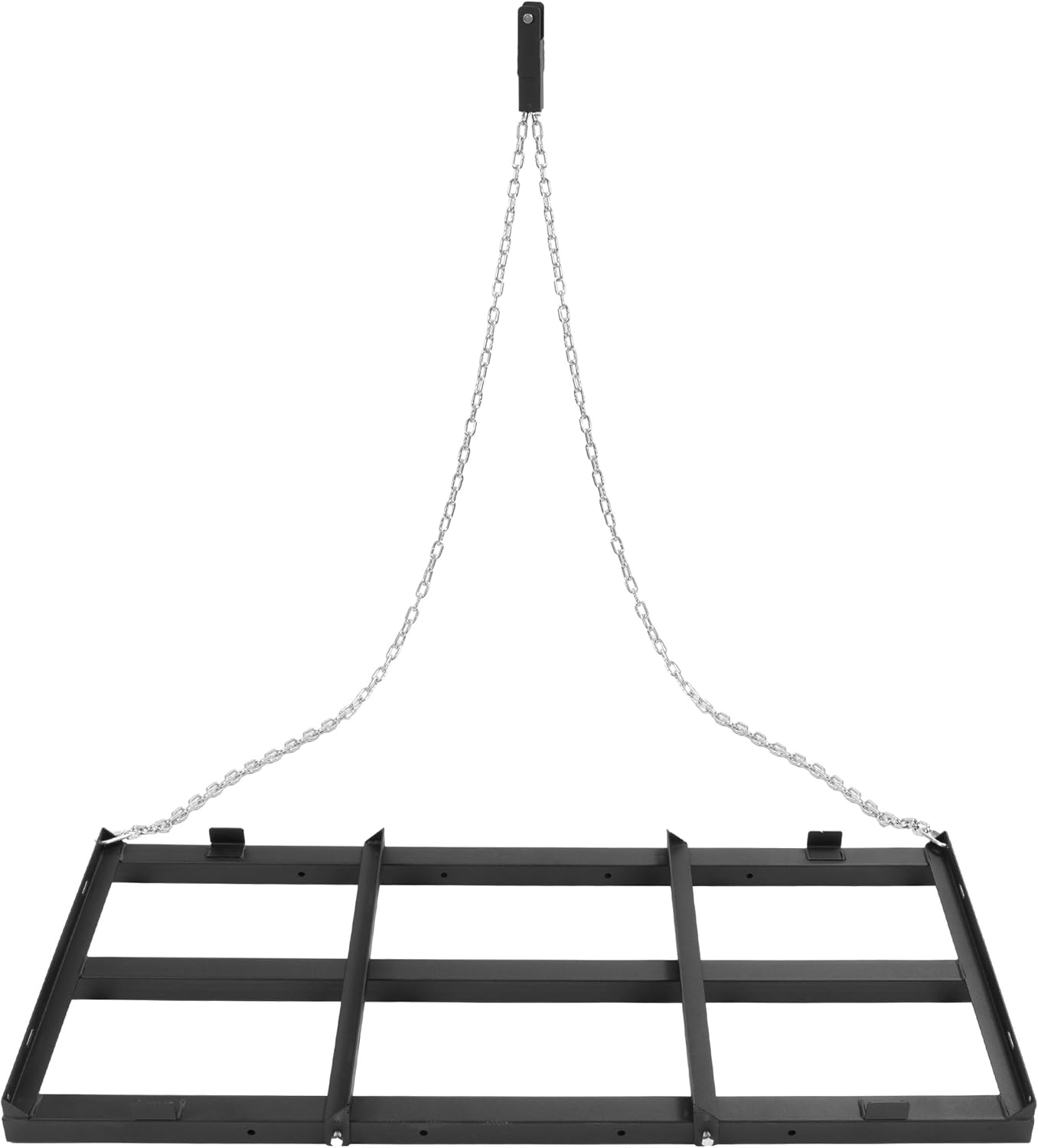 4FT Drag Harrow Driveway Grader Tow Behind Drag Lawn Leveling Rake for UTV ATV Tractor Mower Land Leveler Lawn Leveling Rake W/ 4FT Chain Steel Black Powder Coated