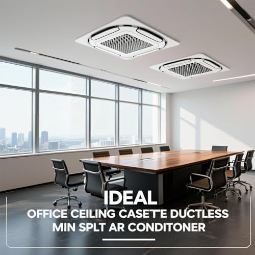 Garvee 24000 BTU Ceiling Cassette Mini Split AC, 8-way 360° Airflow, Remote Controller, Ductless Cooling&Heating Ceiling Air Conditioner, 208/230V, 25ft Kit