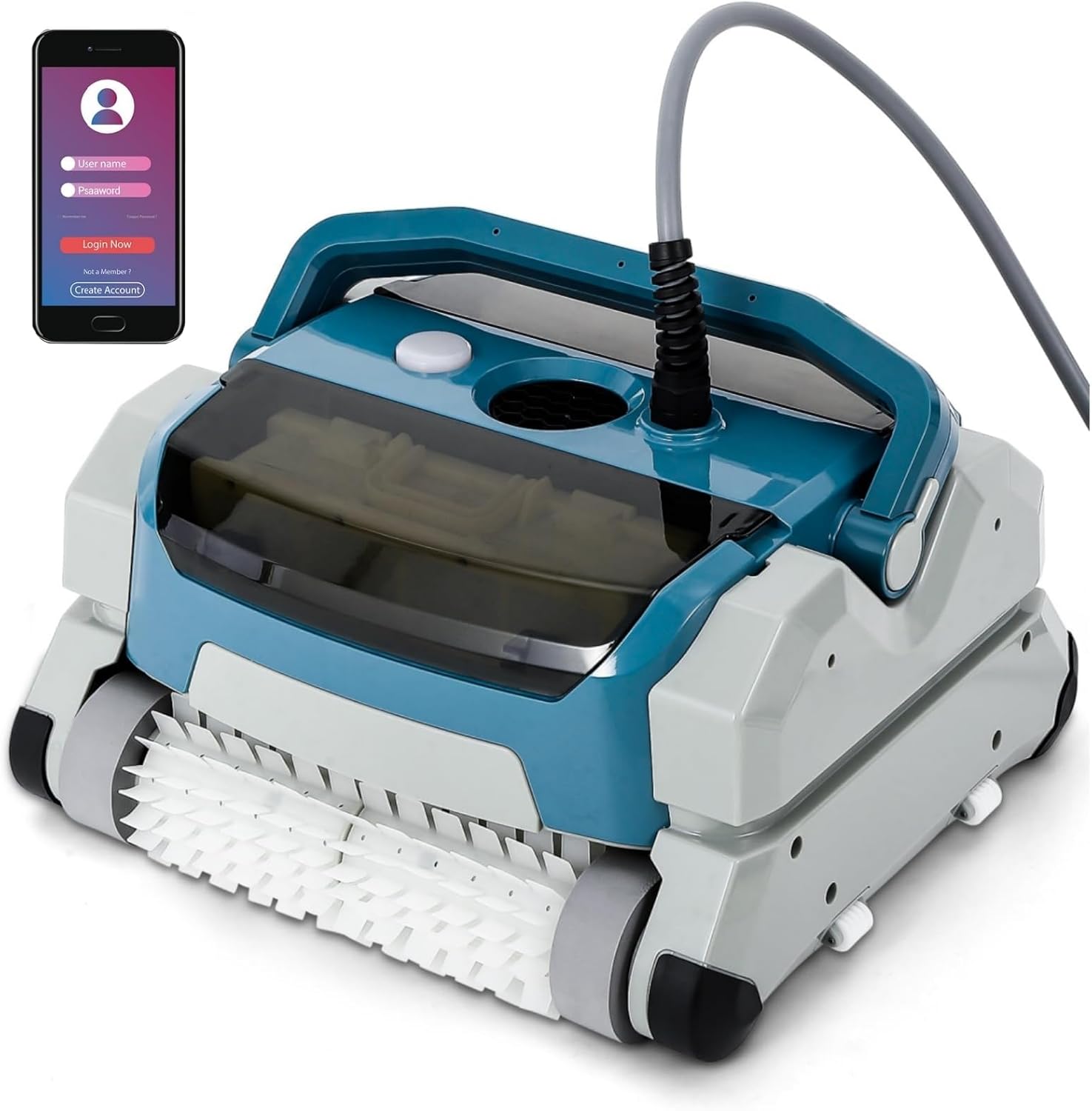 Cordless Robotic Pool Cleaner, Wall Climbing Scrubber Brush, Active Scrubber Brush, 210 mins Runtime for Inground Pools, Ideal for Above/In-Ground Pools