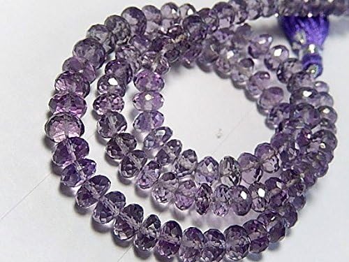 13 inch natural beads strand of 5mm faceted rondelle amethyst gemstone beads for DIY jewelry - necklace, bracelet, earring, ring.