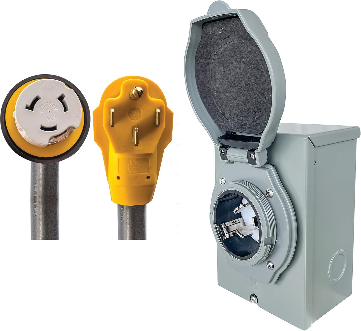 Buffalo Tools PK50: 50 Amp Generator Power Inlet Box with 30 ft. Extension Cord