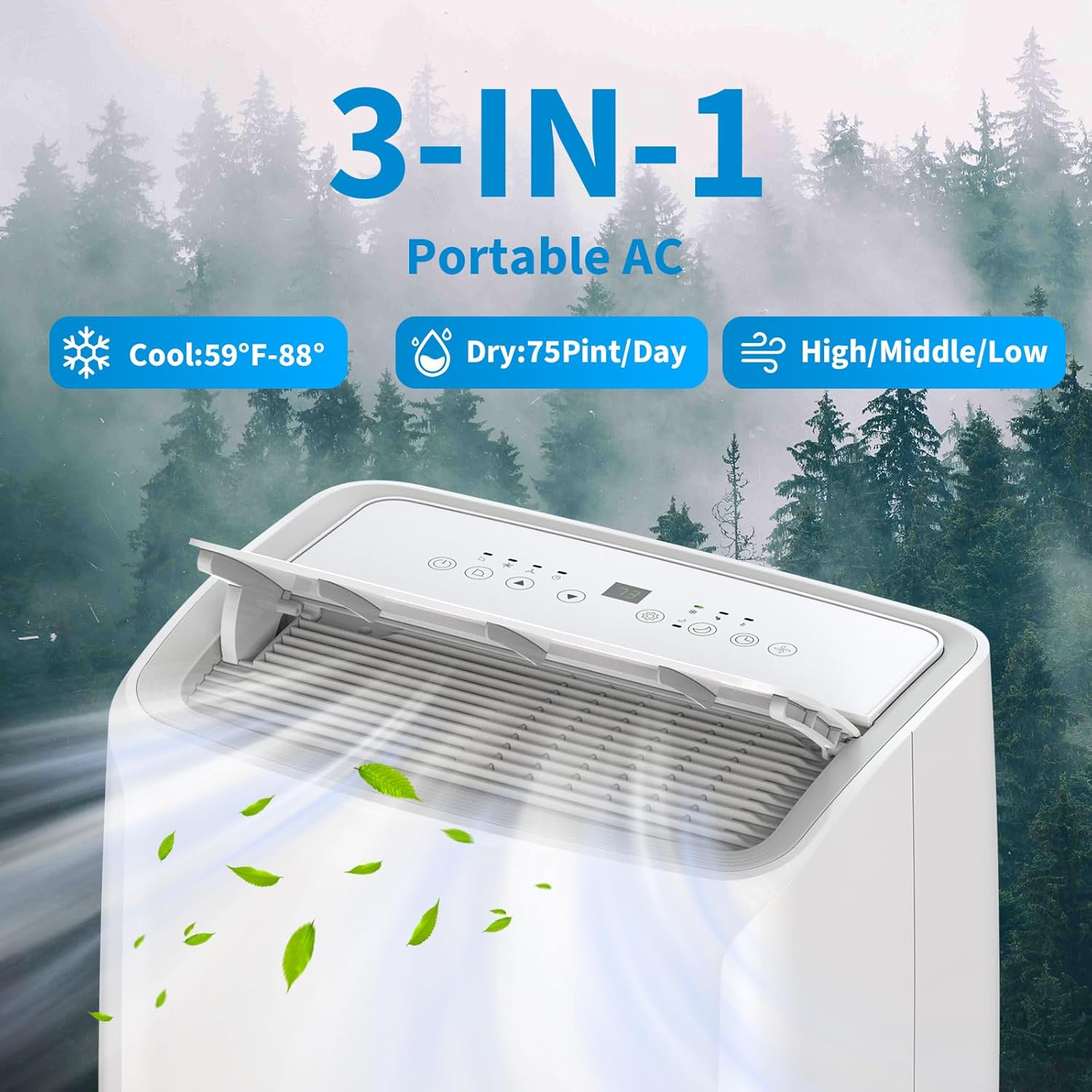 Portable Air Conditioners, 12000 BTU Portable AC, Cools up to 550 Sq. Ft 3-in-1 Mobile AC for Room with Dehumidifier Fan Sleep Mode, 24H Timer, Remote Control, and Window Installation Kit Included