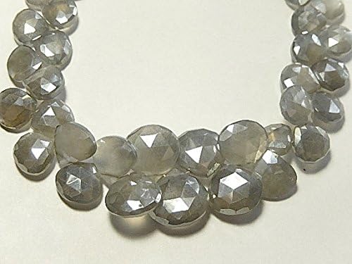 Moonstone Gemstone. Semi Precious Gemstone. Mystic Gray Moonstone Faceted Heart Briolette 10 pcs 11mm