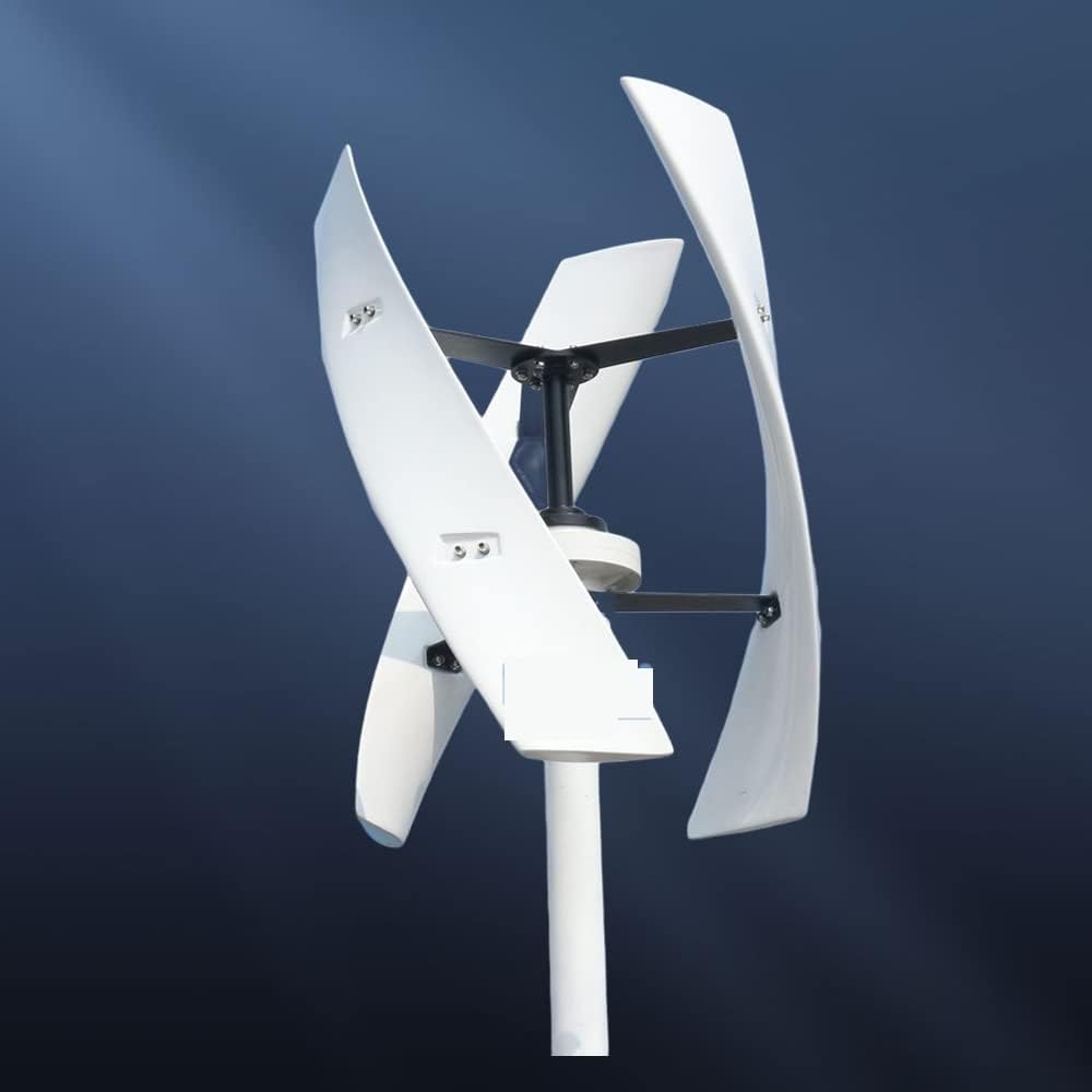 Wind Turbine, 6000W Vertical Axis Energy Windmill Wind Turbine Generator 12V 24V 48V with MPPT Hybrid Controller for Homeuse(Option 1,White_12V)
