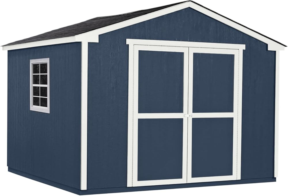 Handy Home Products Charleston Value Gable 10x10 Do-It-Yourself Wooden Storage Shed, 2x3 framing- Does not Include Floor kit or Paint