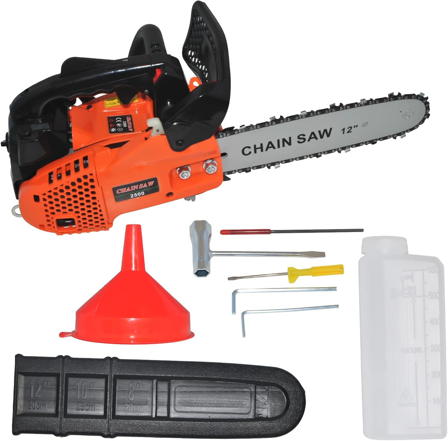 25.4 CC 2-Cycle Top Handle Gas Powered Chainsaw 2-Stroke 12 Inch Petrol Handheld Cordless Chain Saw for Tree Gas Powered Wood Cutting