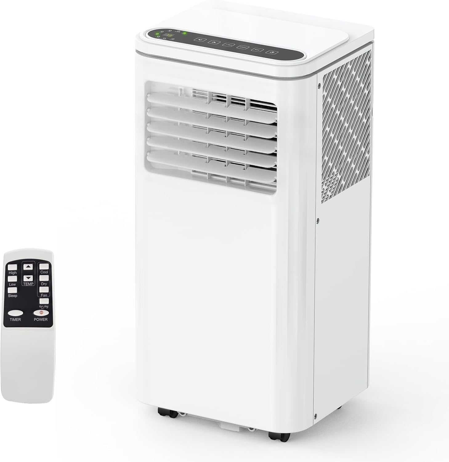 10,000 BTU Portable Air Conditioner, 3-in-1 Quiet Cooling AC Unit with Built-in Dehumidifier & Fan Modes for Room Up to 450 Sq.Ft, Remote, 24 Hour Timer, Installation Kit, White