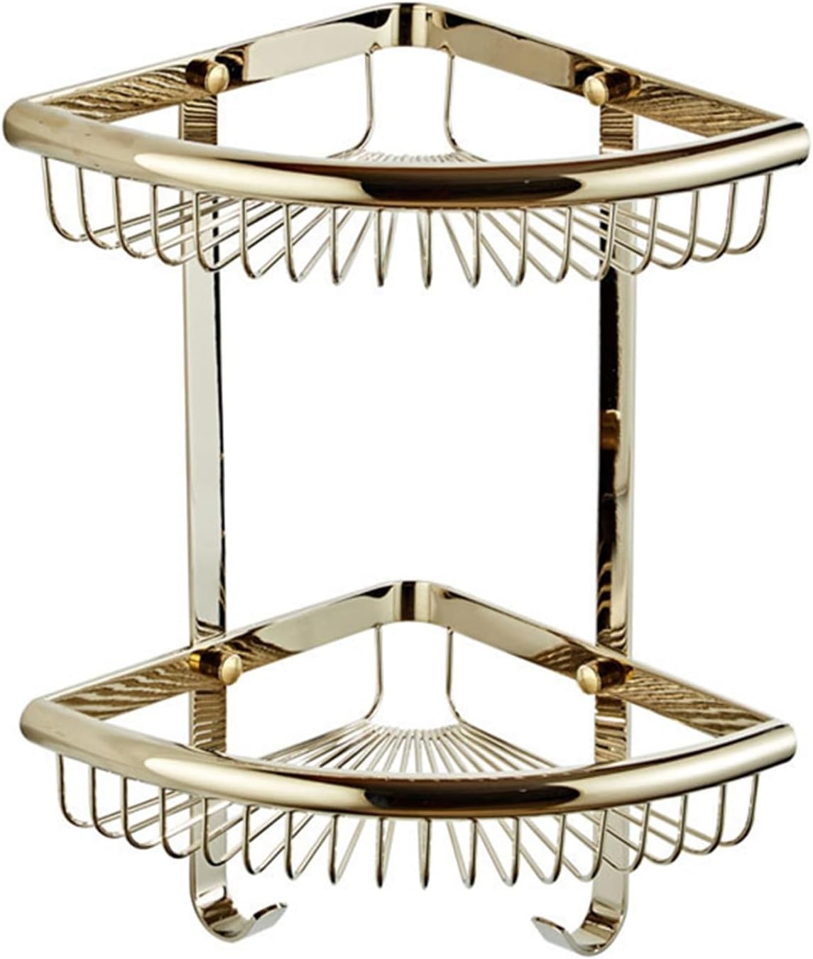 Bathroom Shelves 2 Layer Brass Gold Shower Corner Shelf Wall Mount Shampoo Accessories