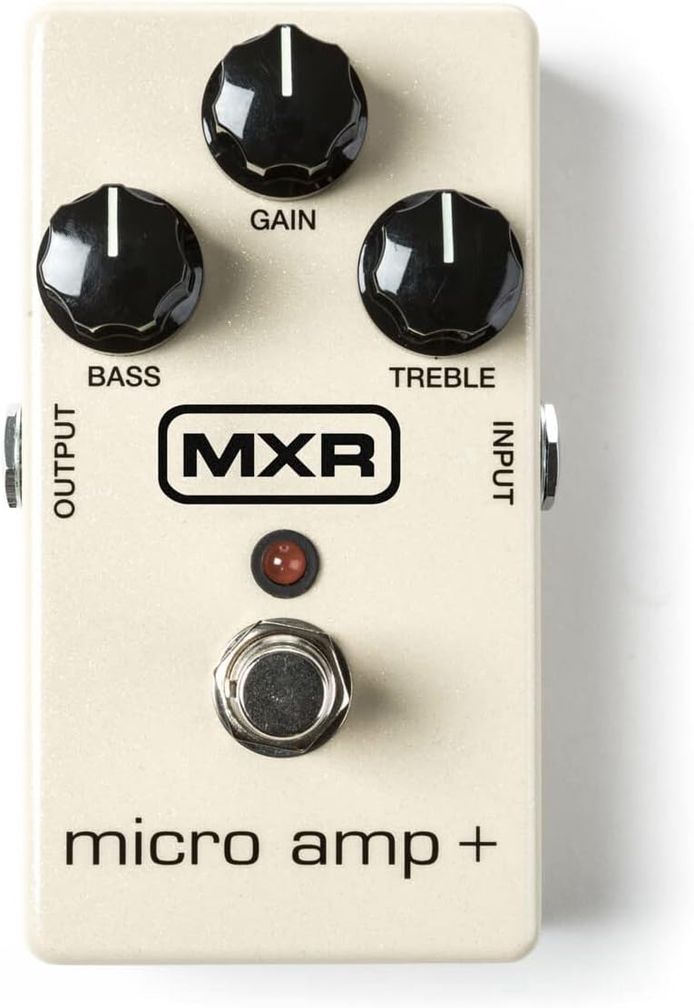 Briskdrop MXR M233 Micro Amp + Guitar Effects Pedal Bundle with MXR Instrument Cable and Power Supply