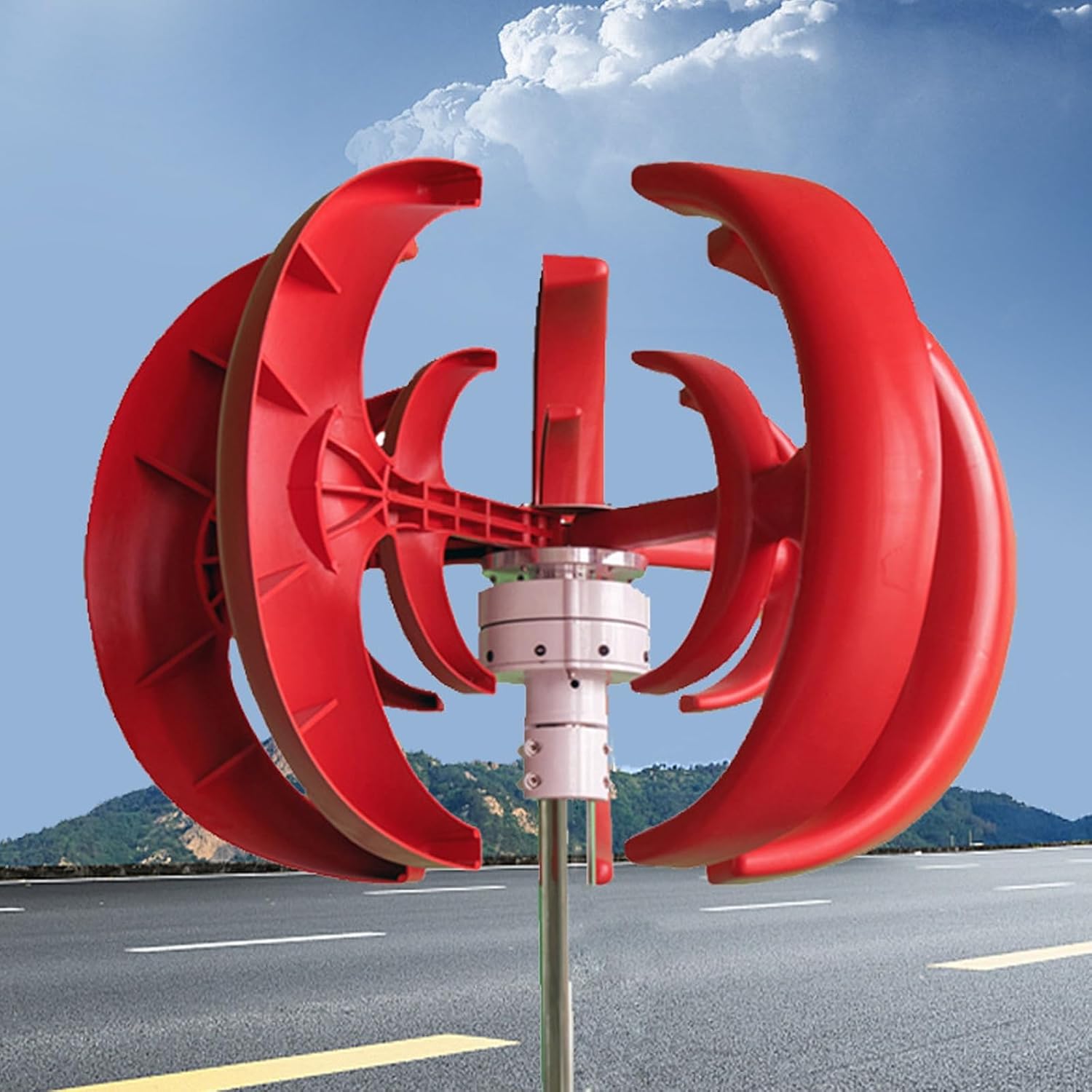 Home Wind Turbine Generator, Small Vertical Shaft 24v Wind Turbine Generator, 5 Nylon Fiber Blades, Magnetically Suspended Generator, for Anywhere Electricity is Needed(200w)