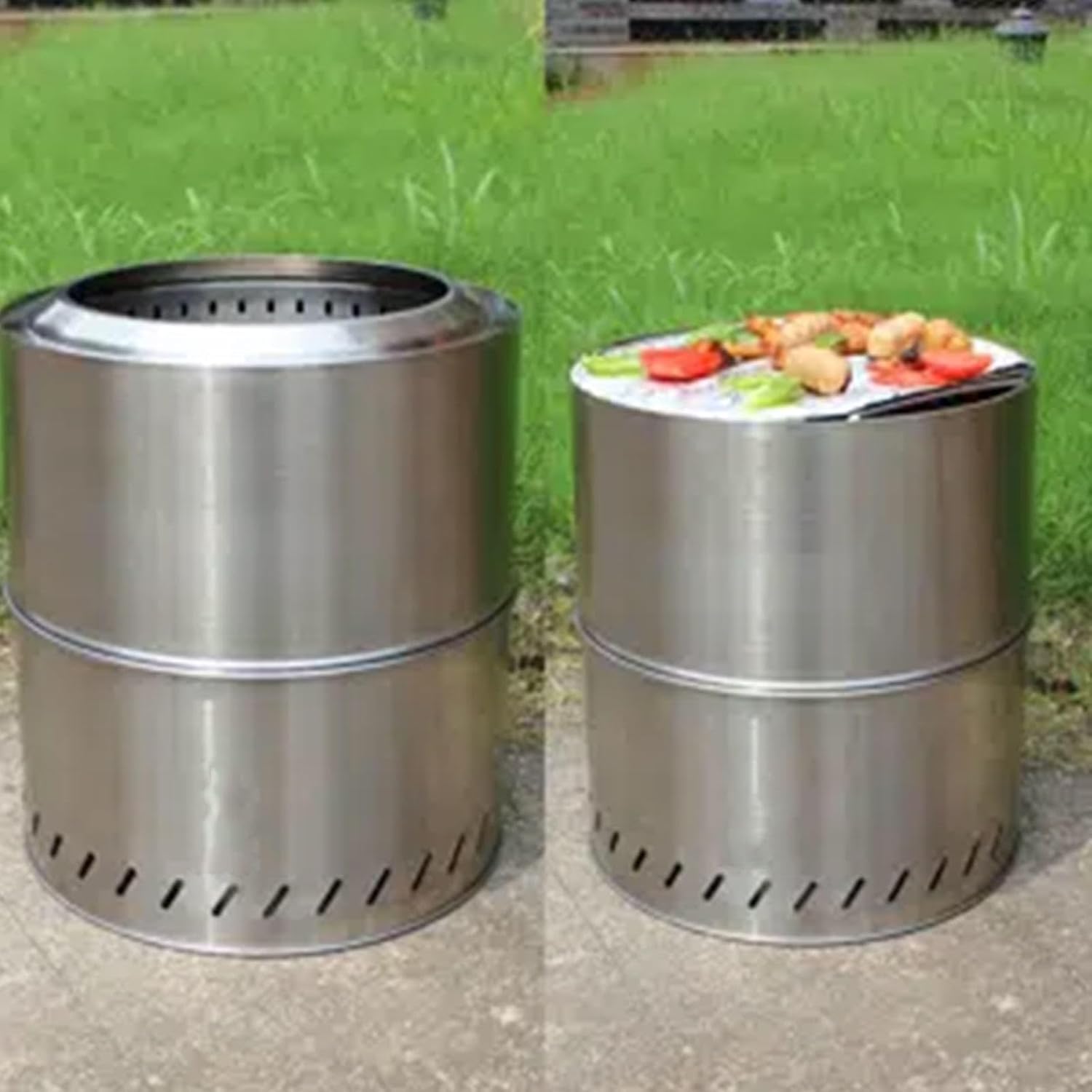 15 Inch Fire Pit Smokeless for Outside Extra Large Smokeless Fire Pit,Durable Stainless Steel for Wood Burning Smokeless Firepit for Patio Garden,Camping,Backyard