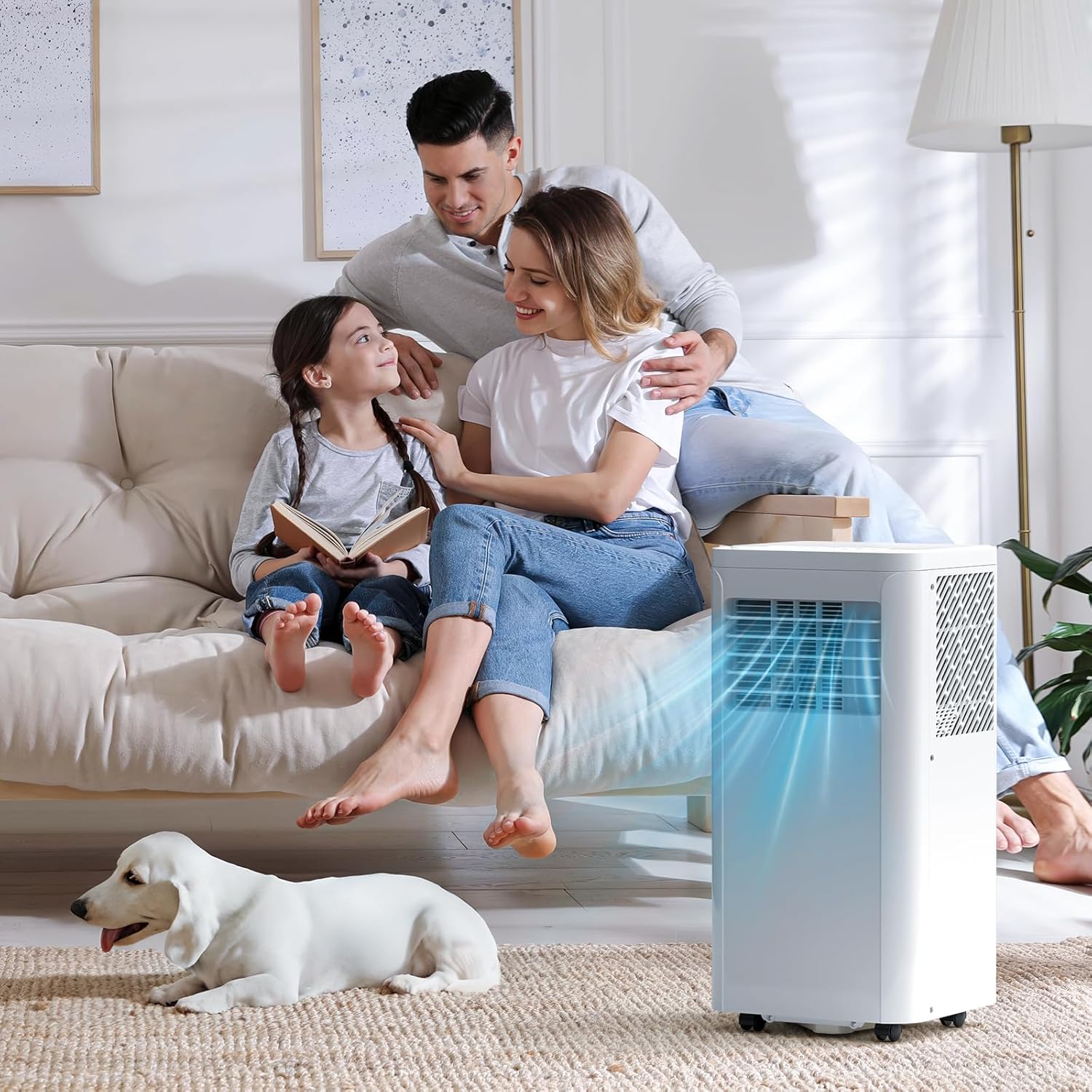Portable Air Conditioner with Remote Control 3-in-1 8,000 Cooling, Fan, Dehumidifier Mode/Easy Install Window Kit/Sleep Mode/Timer