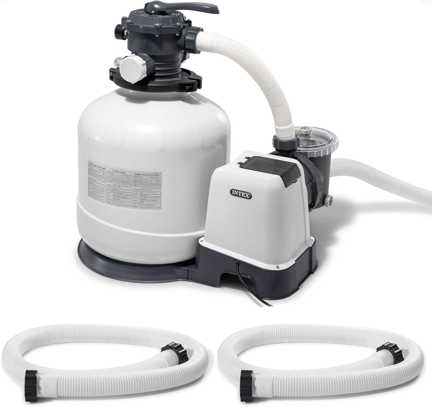 INTEX 3000 GPH Above Ground Swimming Pool Sand Filter Pump with Automatic Timer with 2 Pack of 1.5