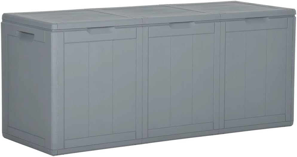 Storage Box Grey Polypropylene Large Modern Lightweight Deck Box Patio Storage Chest for Balcony Garden