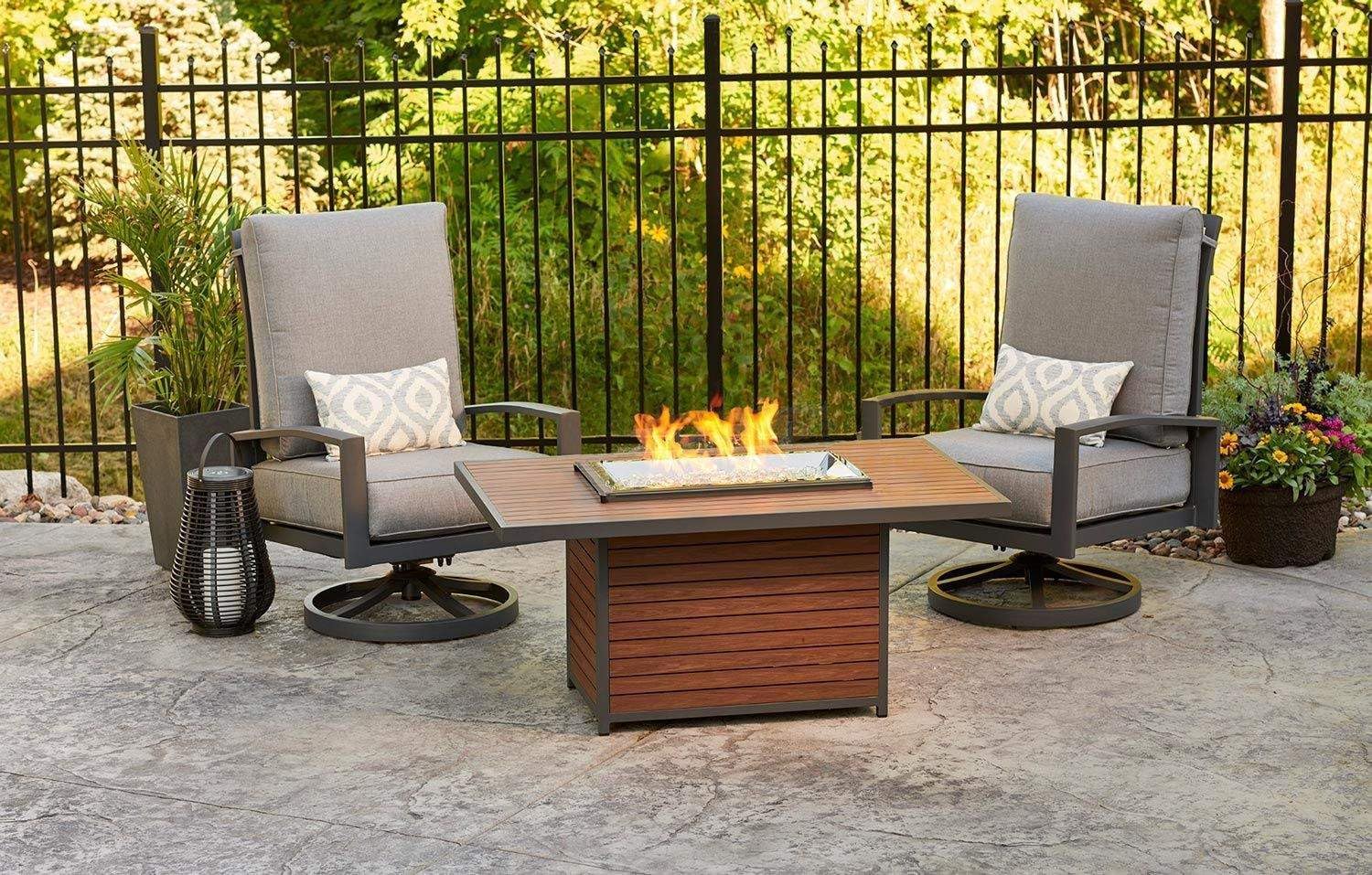 The Outdoor GreatRoom Company Kenwood Fire Pit Table with Electronic Ignition (KW-1224-19-K-CF-DSI-NG), Natural Gas, 31x50-Inches
