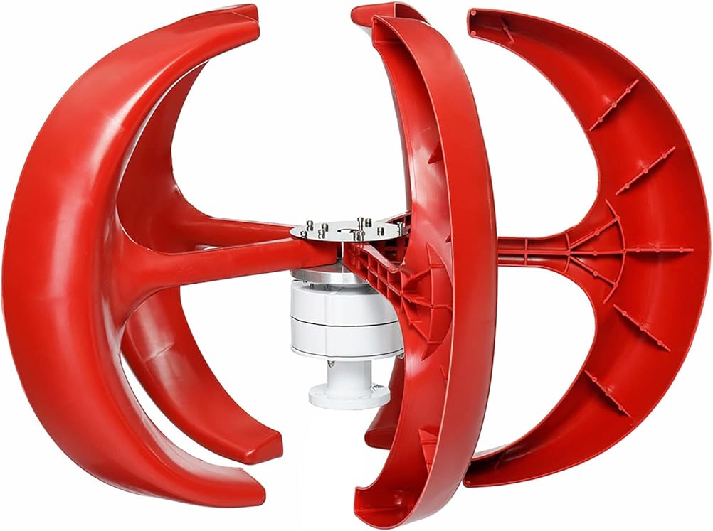 100W-2000W Wind Turbine Generator Kit,12V 24V 48V 2.5M/S Start Wind Speed, 5 Blade Lantern Wind Power Generator Suitable for Outdoor Lighting