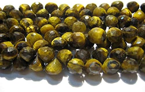 natural tigers eye briolette - 8x8mm faceted onion shaped briolettes - 25 pieces
