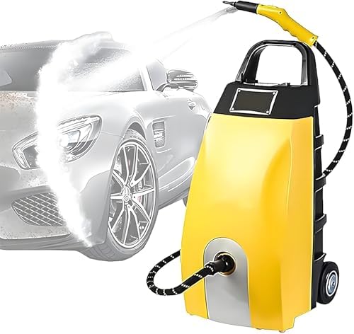 2500W High-Pressure Washer & High-Temp Steam Cleaner, 110°C Fast Heating, 3.5L Tank, 9 Tool Set for Home & Auto Cleaning, Compact 75x30x35 cm, Yellow