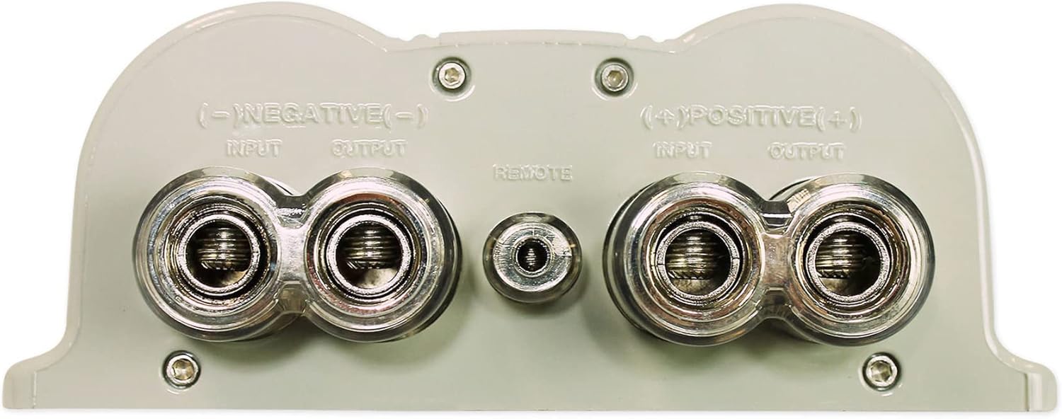 Rockville RFC30F 30 Farad Capacitor, Blue Voltage Display, LED Meter, Sleep Mode, Reverse Polarity Warning, for High-Power Car Audio Systems