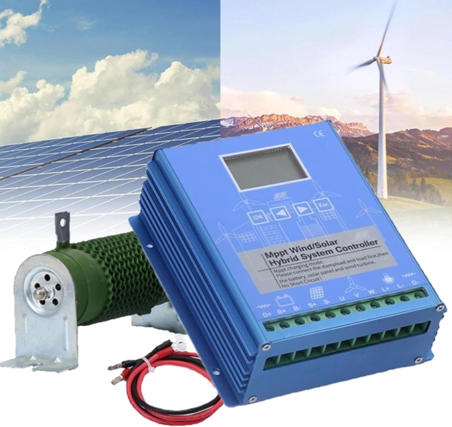 24v,HYZHANHONG 12V 24V 48V Wind and Solar Hybrid Charge Controller, 6000W Wind and Solar Complementary Regulator, Mppt Boost Charge Regulator, Wind Turbine Solar Panel use