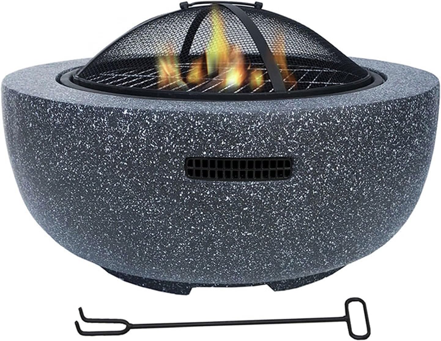 Fire Pit Wood Burning fire Pit, fire Pit with Spark Screen, Villa Courtyard Imitation Marble Garden Brazier