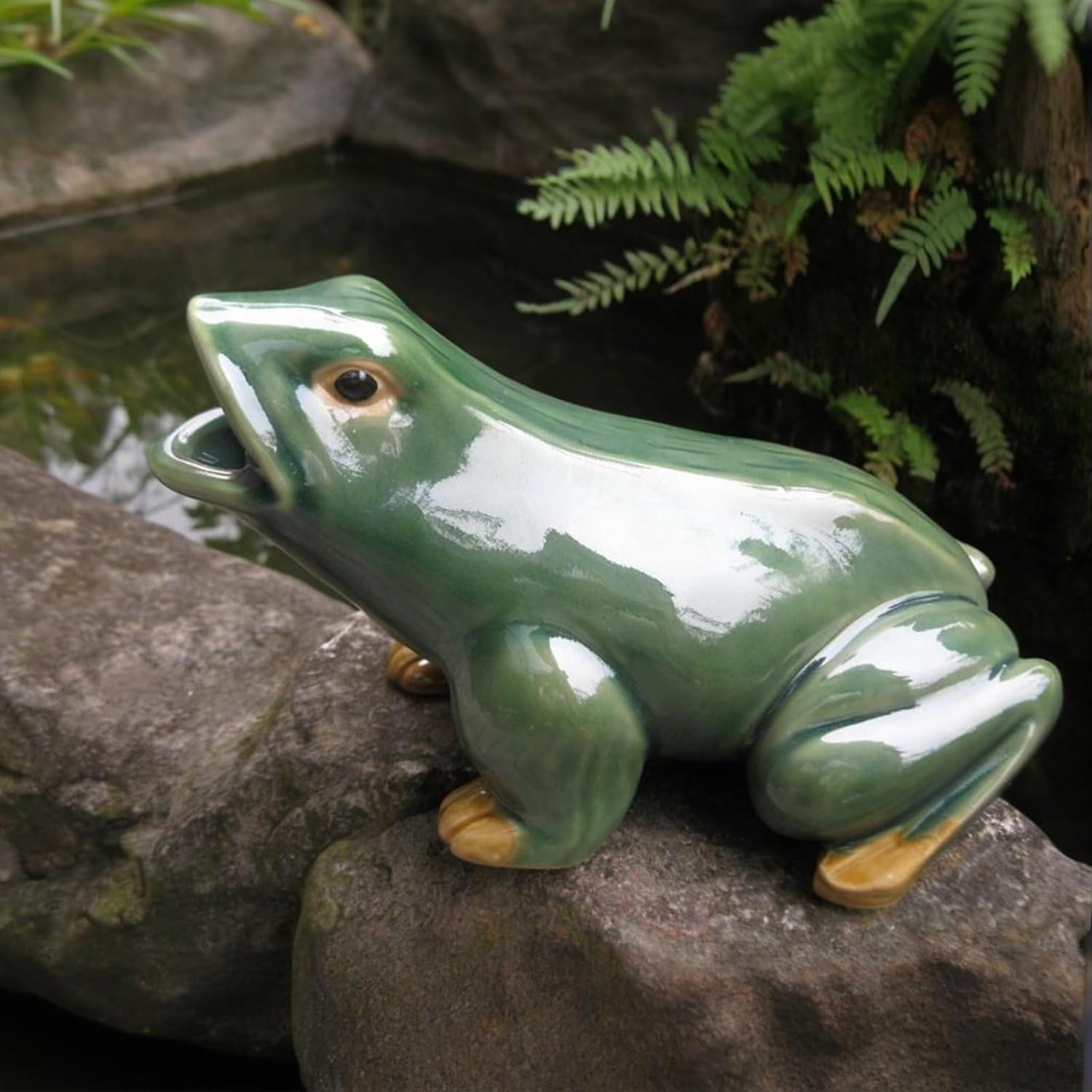 Pond Spitters for Small Ponds, Spitter Pond Water Feature, Garden Decor for Koi Pond, Pool Fountains for Above Ground Pools, with Water Pump and Hose(24 * 16 * 15cm/9.4 * 6.3 * 5.9in)