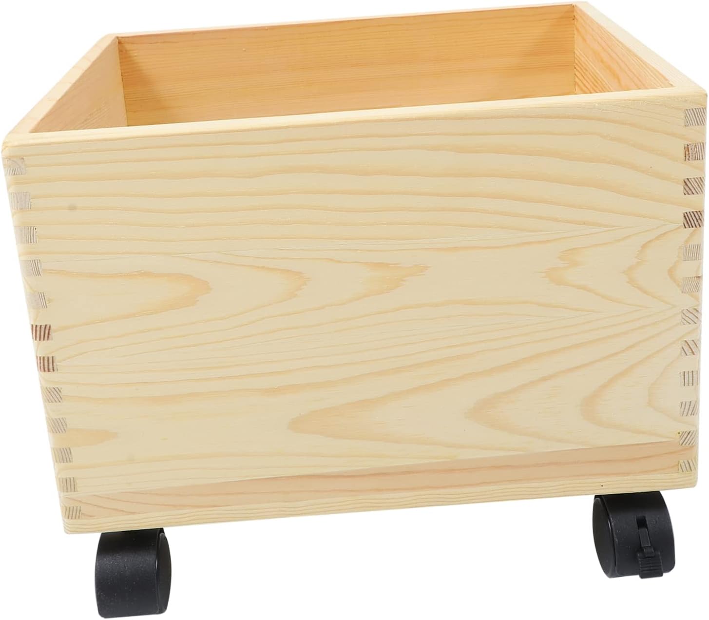 Wooden Storage Box Wheels Large Capacity Multi-purpose Organizer for Toys and Sundries Portable Storage Case for Home and College