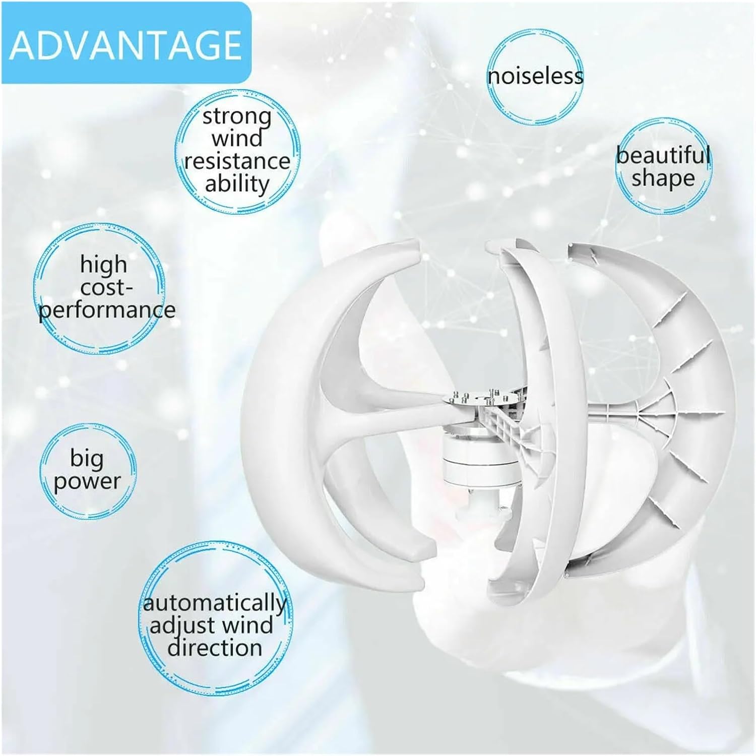 Windmill Generator, 3000W Vertical Wind Turbine 12V 24V 48V Small Windmill Free Energy Household Farm Low Wind Speed Starting Wind Turbines (Color : Rojo, Size : 24V), 1005005499878427