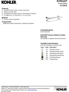 KOHLER K-72575-CP Artifacts Hotelier, Polished Chrome