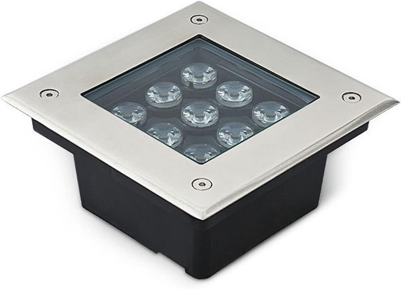 Garden Outdoor Led Underground Light Waterproof IP66 Recessed In Ground Lights Square Landscape Lights for Pathway Patio Step Stair Decorative Spotlight