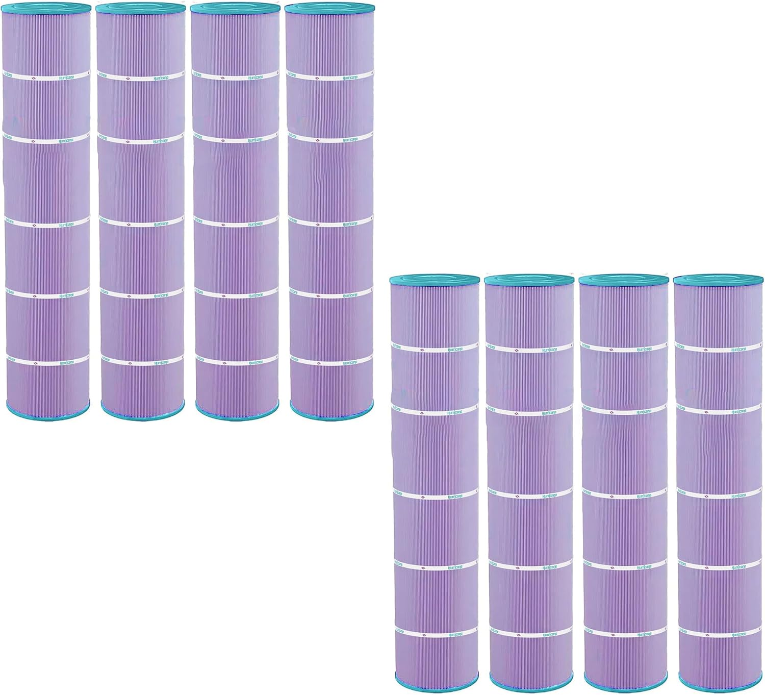 Hurricane Filters 8 Pack HF7482-04P Platinum Purple Spa Filter Cartridge - Replacement for PJAN145, Unicel C-7482, Filbur FC-0820, Jandy Industries CL580, CV580