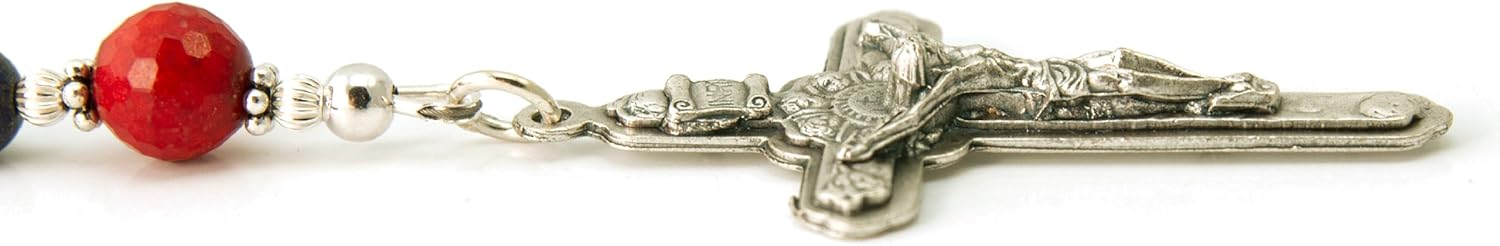 Prayer Beads Gay Love Gemstone Catholic Rosary Lapis Amethyst Carnelian with Metal Crucifix Blessed with Anointing Oil (Not a Necklace)