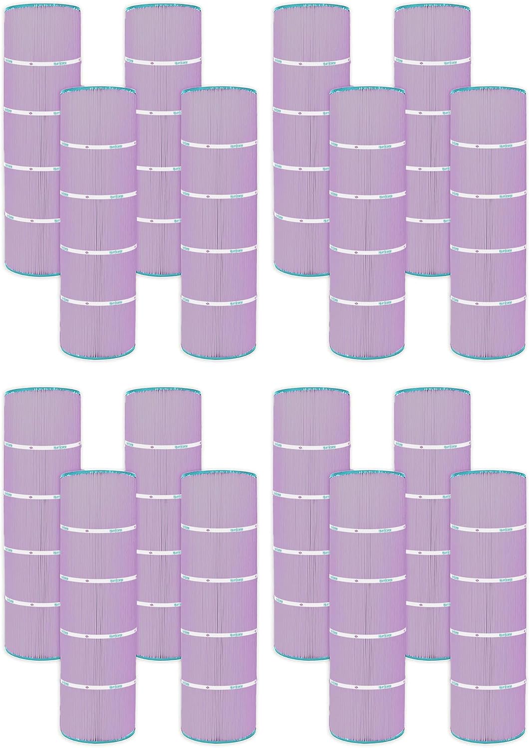 Hurricane Filters 16 Pack HF7468-04P Platinum Purple Pool Filter Cartridge - Replacement for PJAN115, Unicel C-7468, Filbur FC-0810, Jandy Industries CL460, CV460 - USA Pool Filters