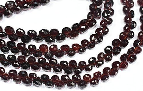 13 inch natural beads strand of 5-6mm faceted onion mozambique garnet gemstone briolletes beads for DIY jewelry - necklace, bracelet, earring, ring.