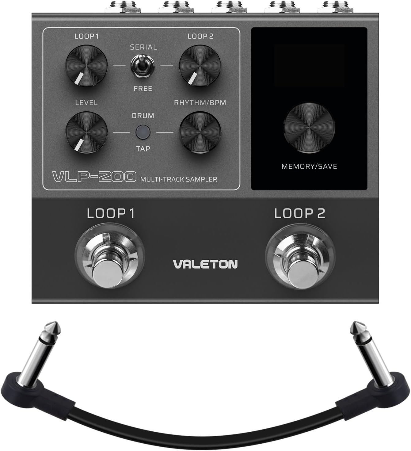 VALETON Looper Pedal Dual Track Stereo Looper for Guitar, Bass, Keyboard, Vocals Drum Machine 99 Project Storage spaces Software Support VLP-200(Included 1 PCS Additional 15 CM TS Cable)
