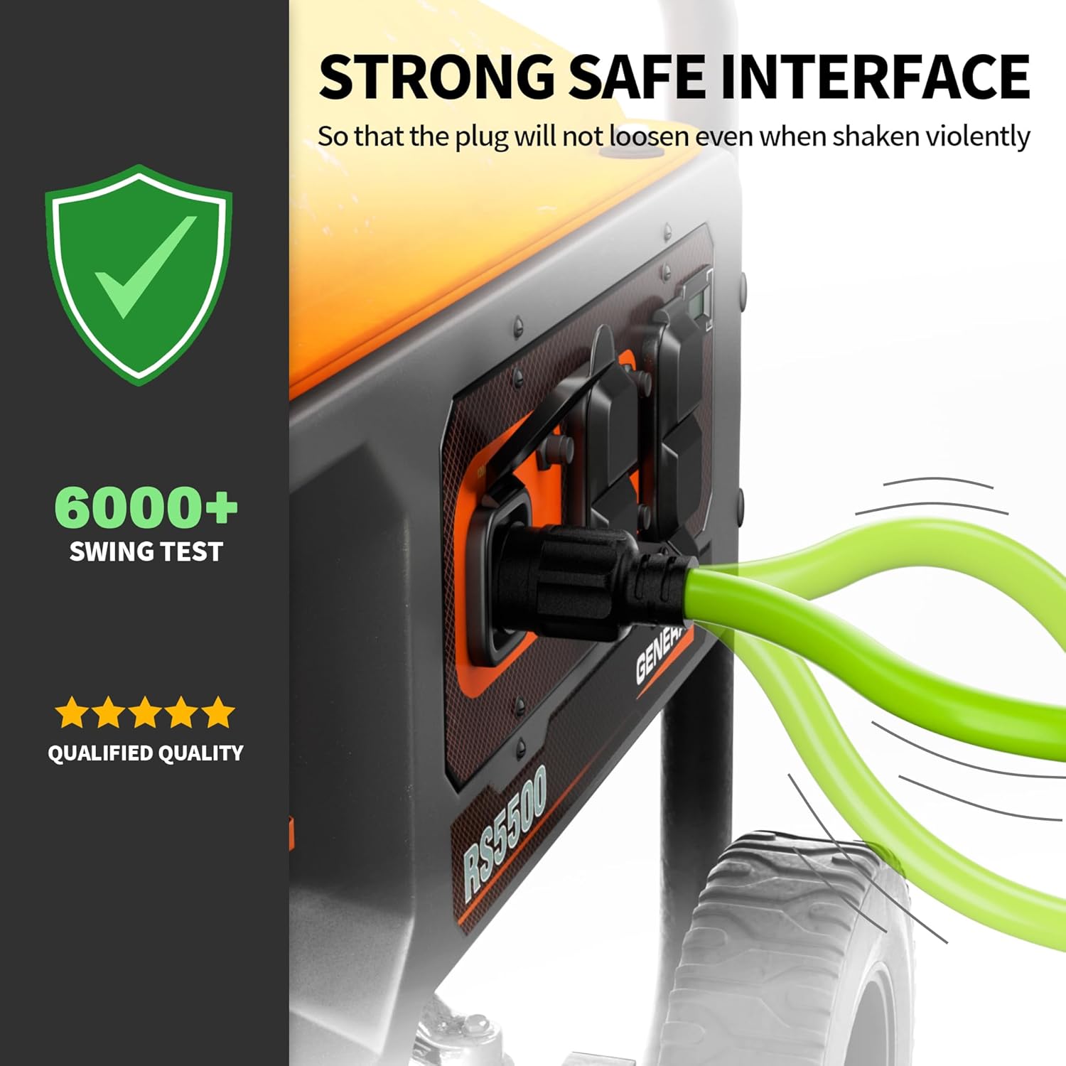 POWGRN 50Feet 30 Amp Generator Extension Cord 4 Prong,Heavy Duty NEMA L14-30P/L14-30R,125/250V 7500W,Green 10 Gauge STW Twist Locking Generator to House Power Cords with Cord Organizer,ETL Listed