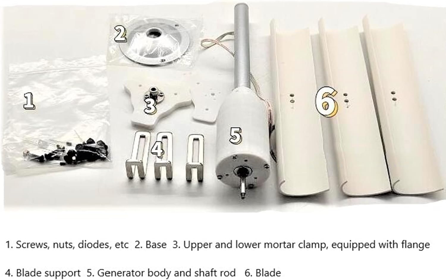 CAJUCA Wind Turbine Three-Phase Permanent Magnet Generator Windmill 3-Blade DIY Vertical Axis Wind Turbine Model