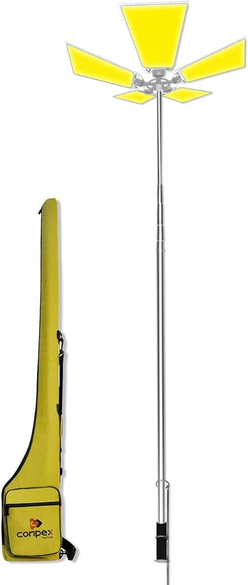 CONPEX 25000lm LED Telescopic Camping Light - Portable Outdoor Telescoping Pole Fishing Night Flood Emergency Backyard Lighting